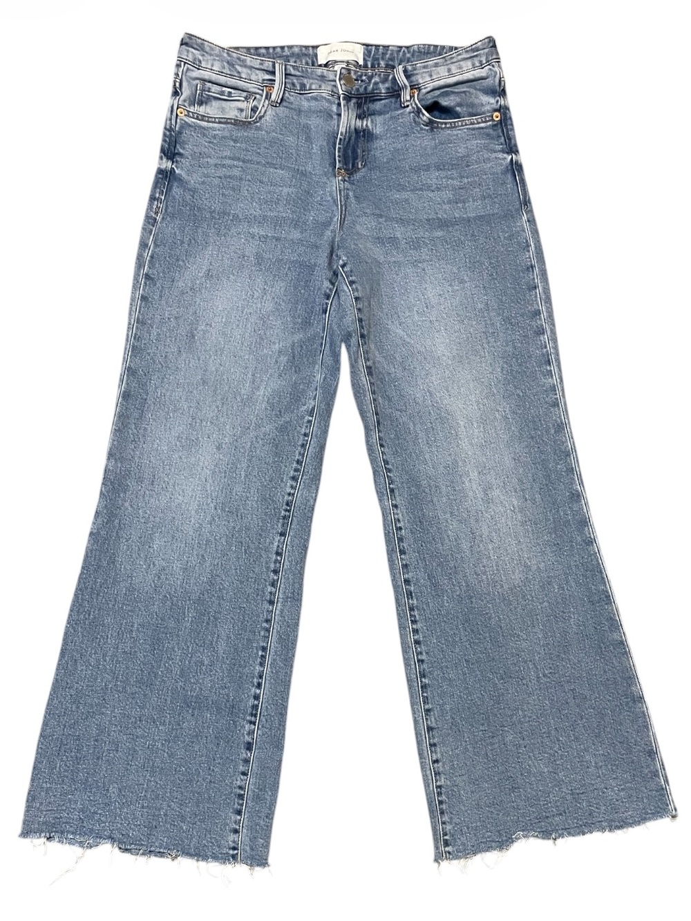 Women's Dear John Taylor Mid Rise Wide Leg Jeans Raw Hem Size 30